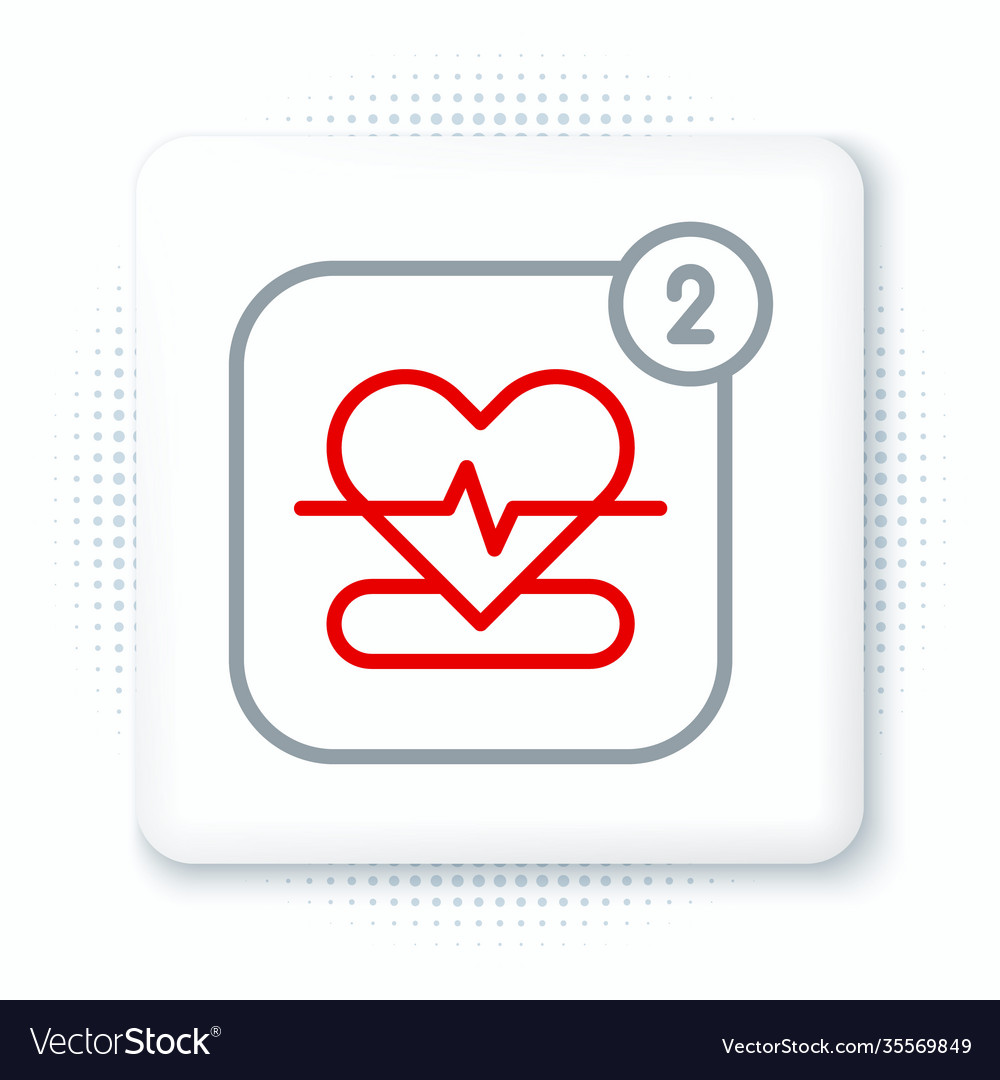 Line smartphone with heart rate monitor function vector image Line smartphone with heart rate monitor function