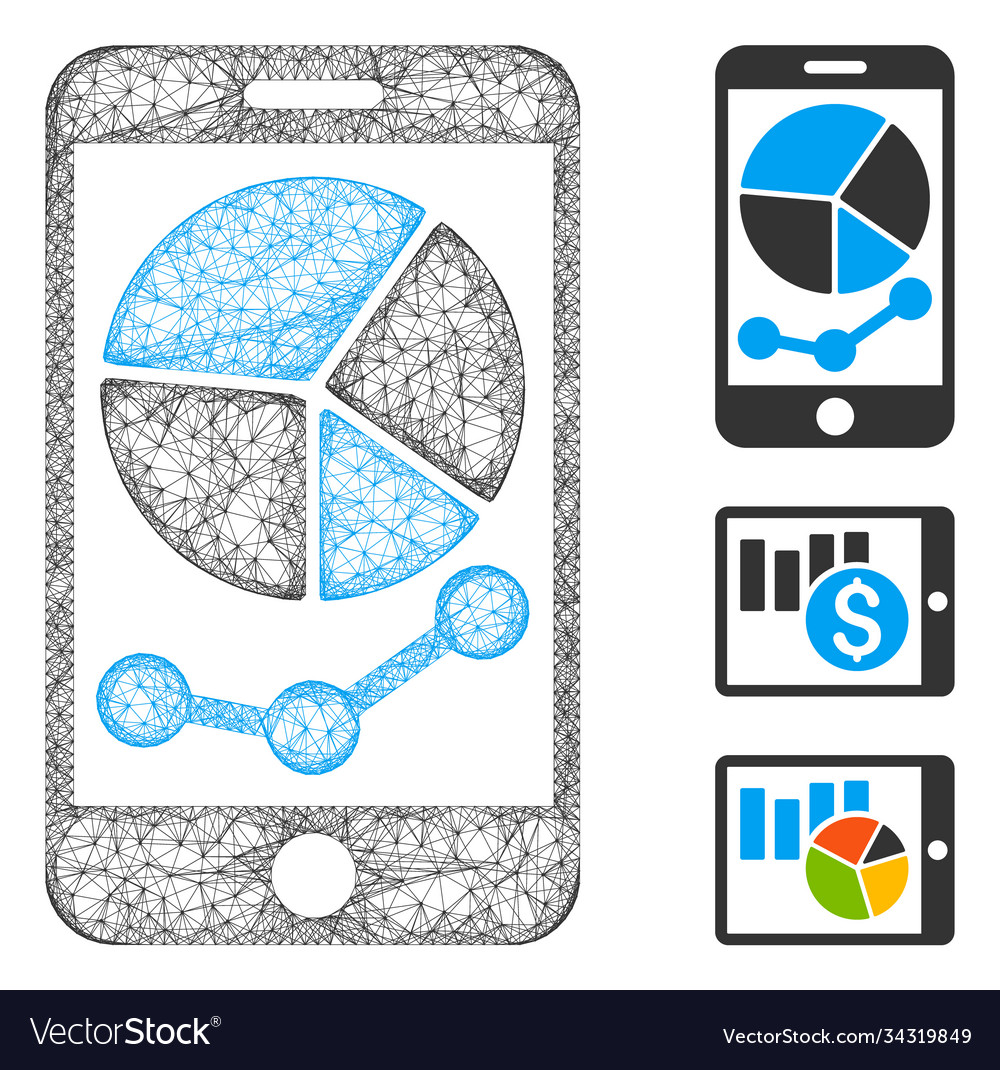 Mobile graphs polygonal web mesh Vector Image Mobile graphs polygonal web mesh