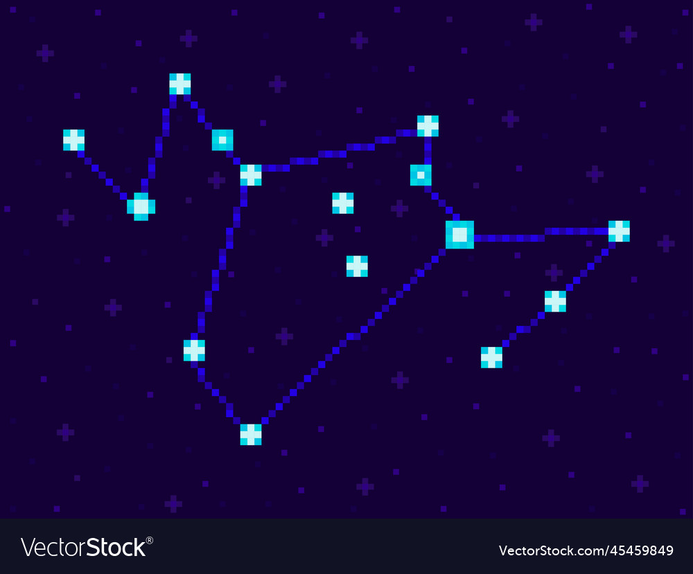 Phoenix constellation in pixel art style 8-bit vector image Phoenix constellation in pixel art style 8-bit