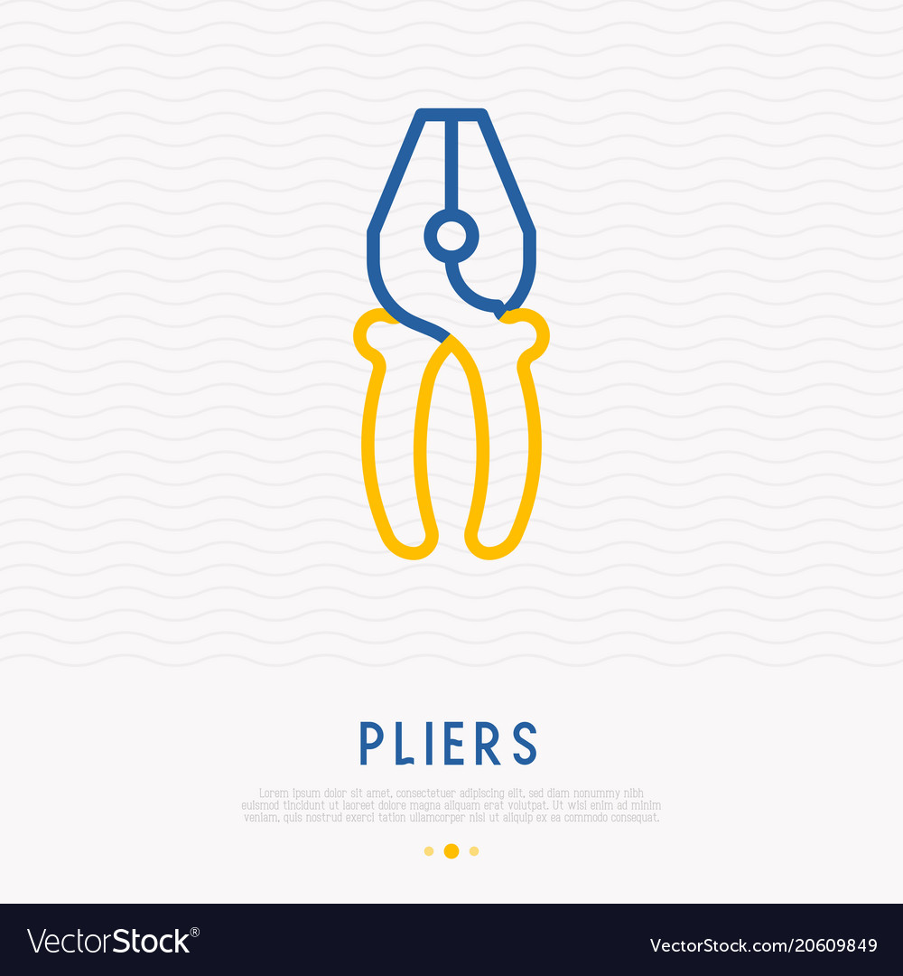 Pliers thin line icon