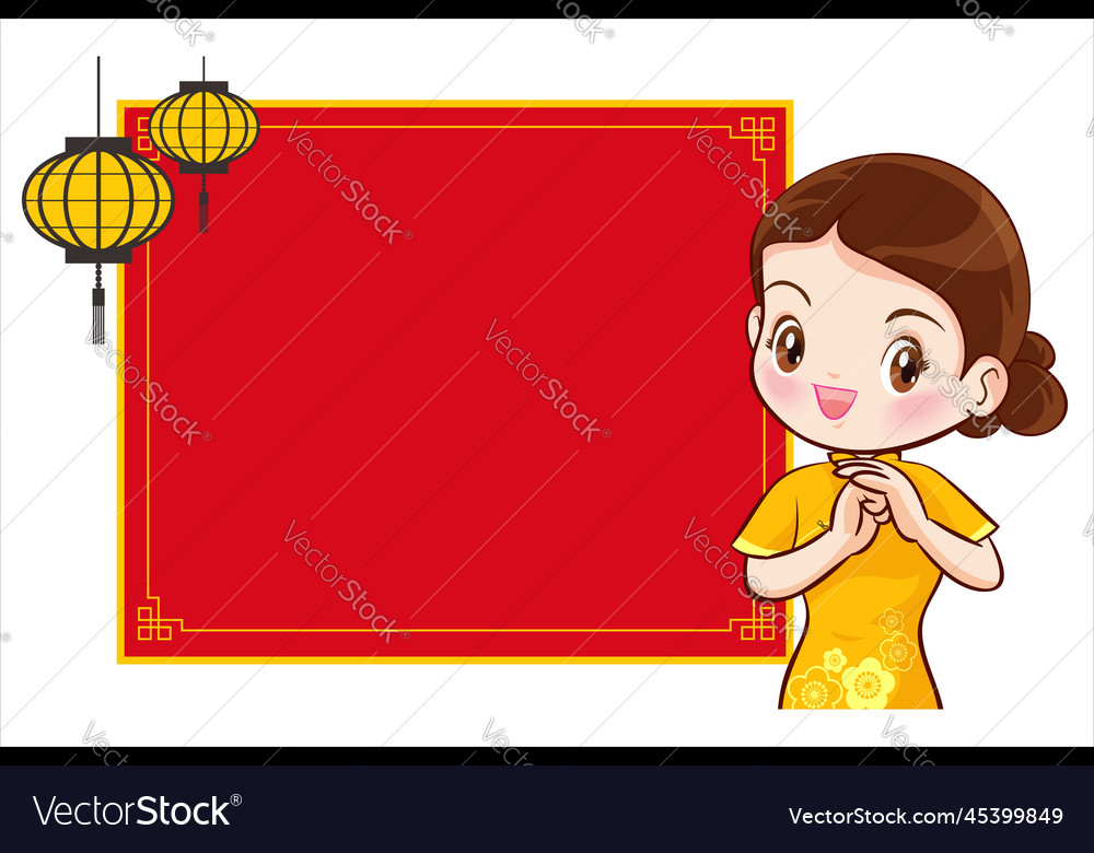 Schöne chinesische Mädchen in Mandarin Kleid