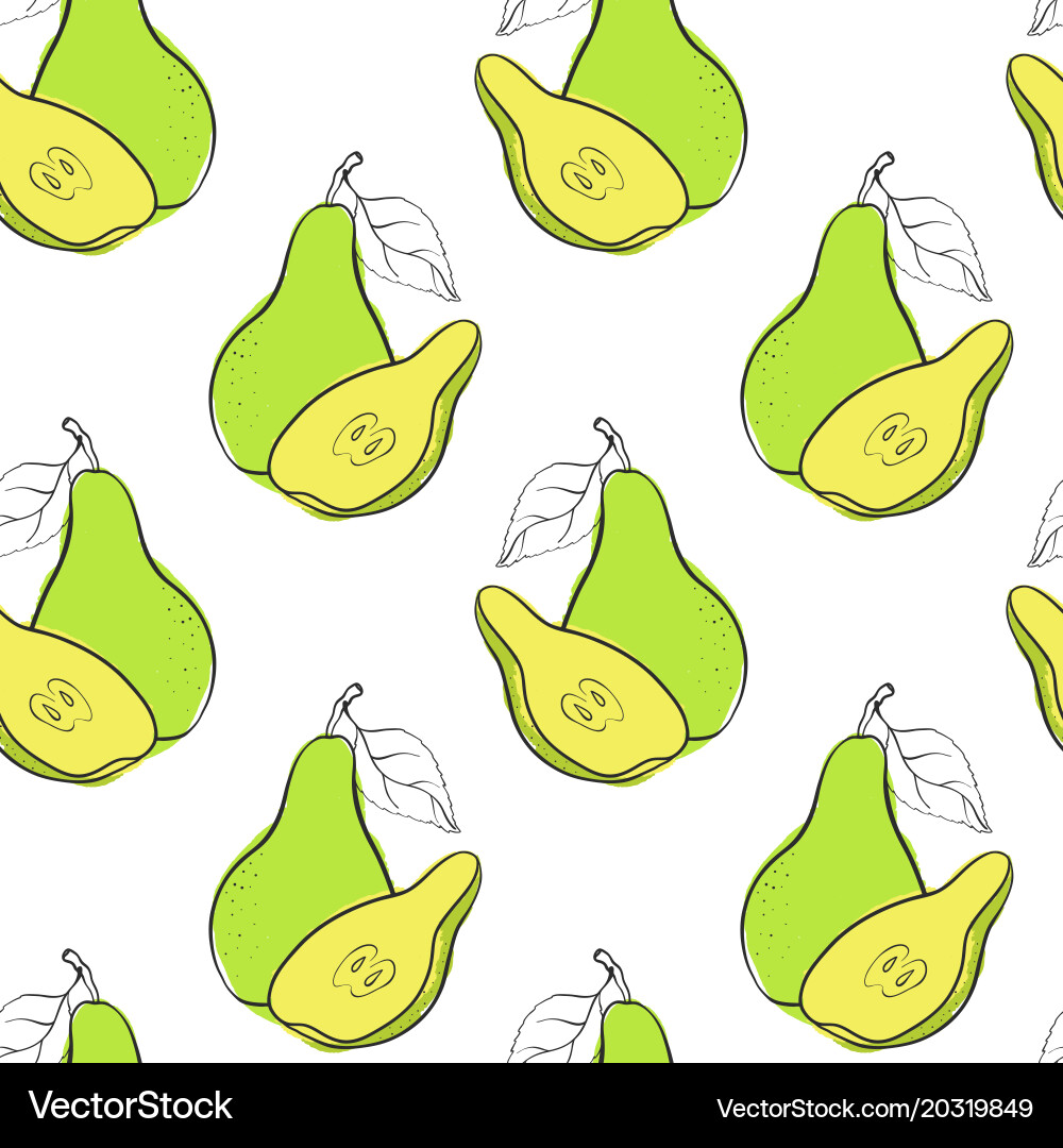 Seamless pattern with pears Royalty Free Vector Image