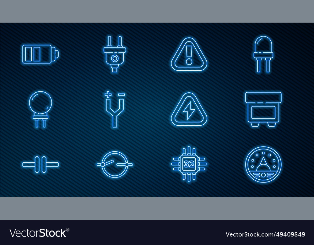 Set line ampere meter multimeter voltmeter fuse vector image Set line ampere meter multimeter voltmeter fuse