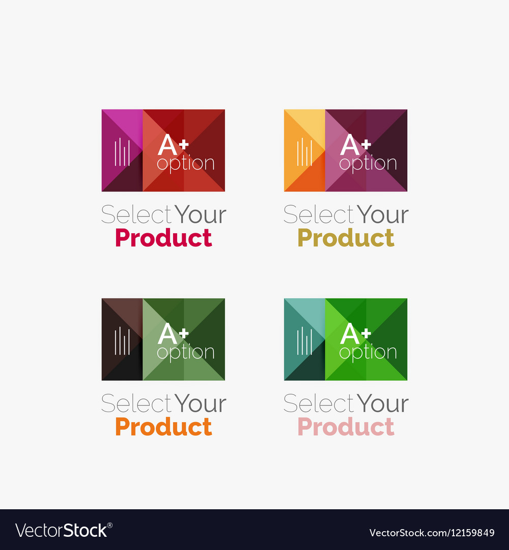 Set of abstract square interface menu navigation