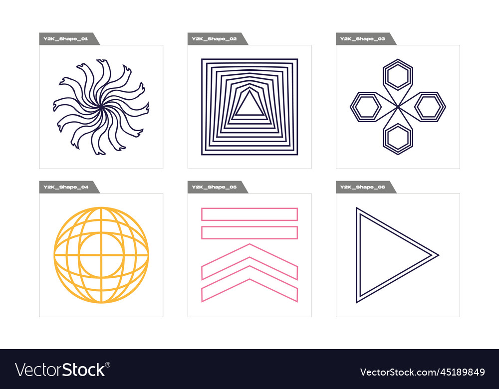 Set of y2k style objects large