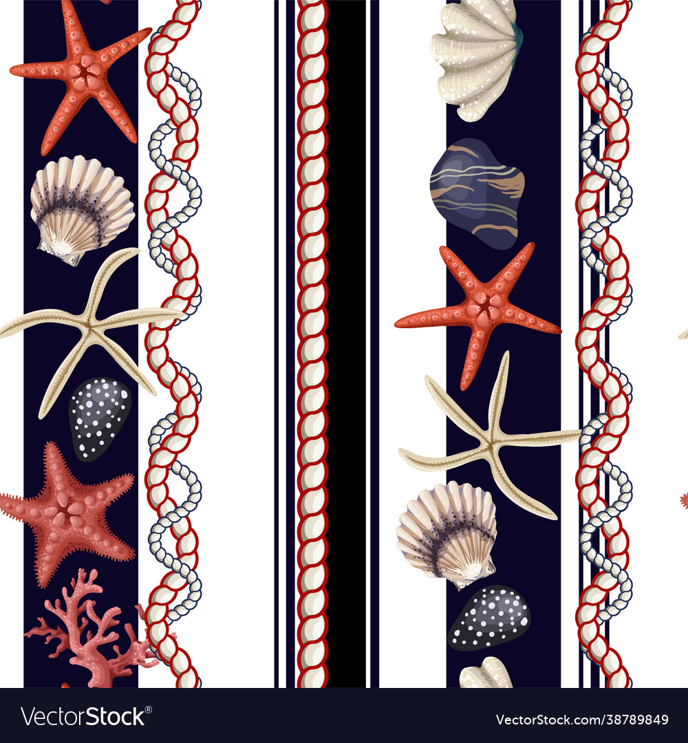 Starfish & Seashell Pattern