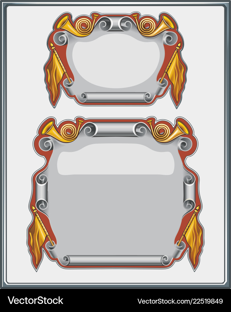 Vintage Silver Banner Old Style Royalty Free Vector Image
