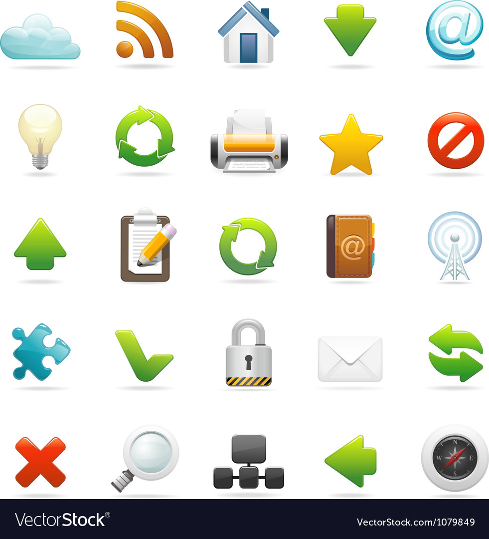 Web and internet icon set Royalty Free Vector Image