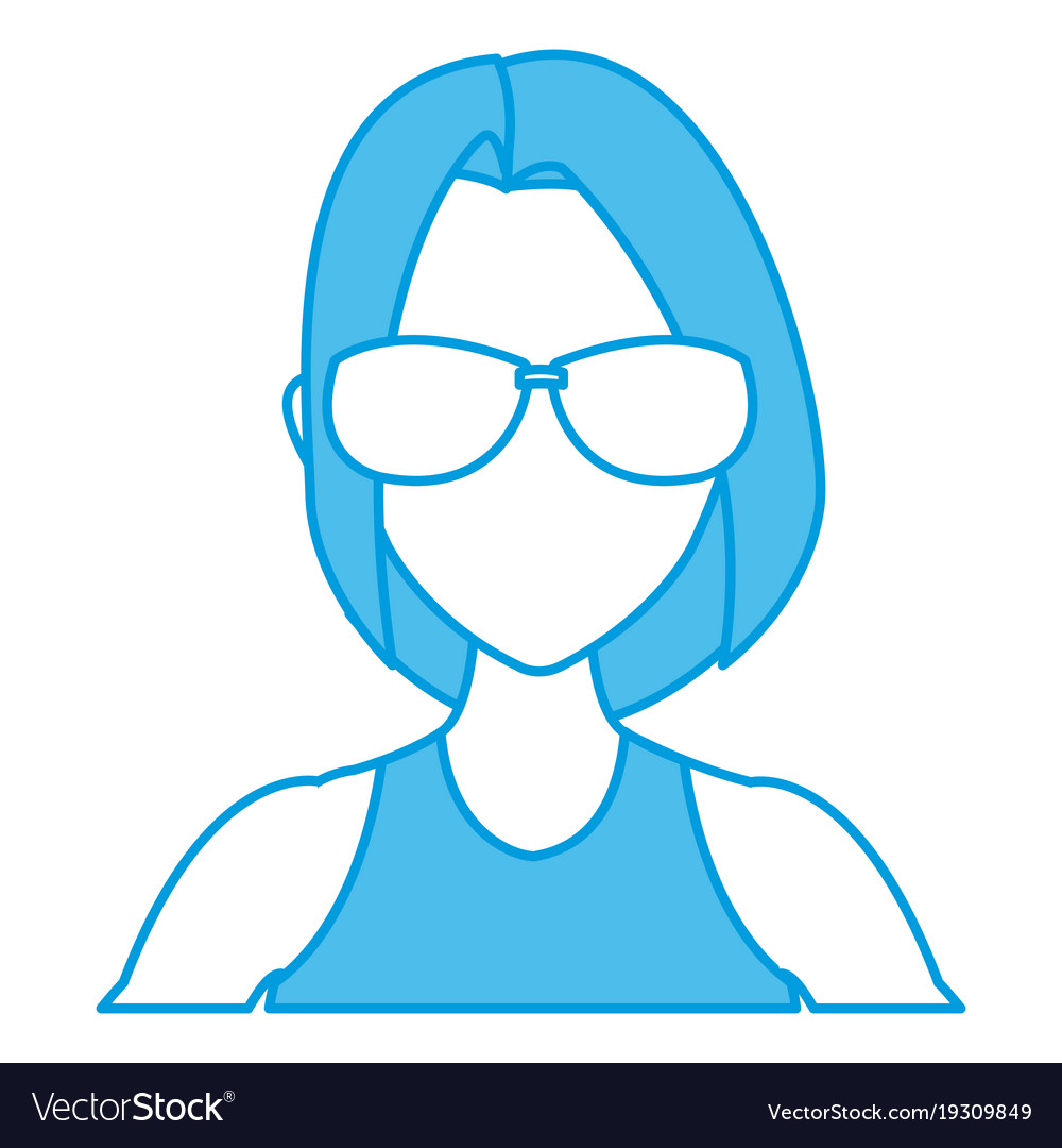 Woman face with sunglasses Royalty Free Vector Image