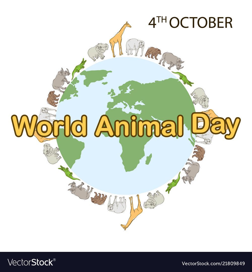 World animal day concept Royalty Free Vector Image