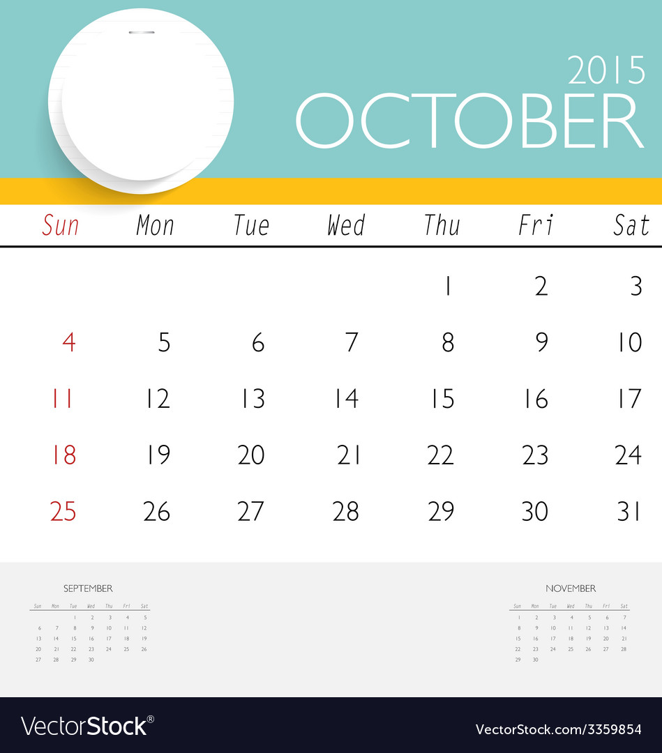 2015 calendar monthly calendar template for vector image 2015 monthly calendar
