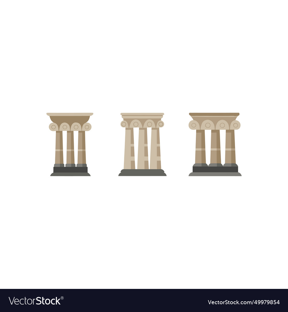 Ancient columns icons set