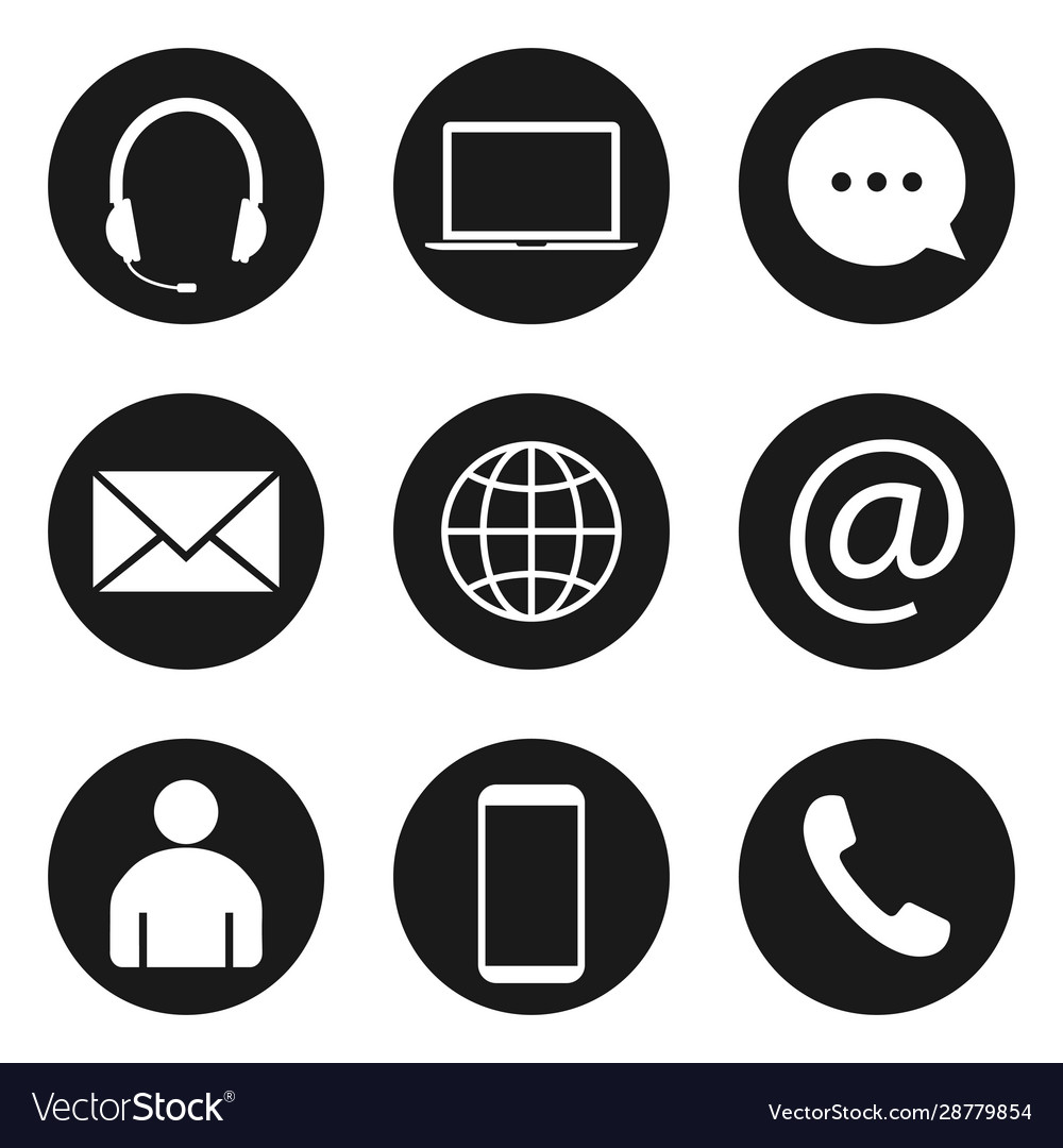 Contact icon set flat