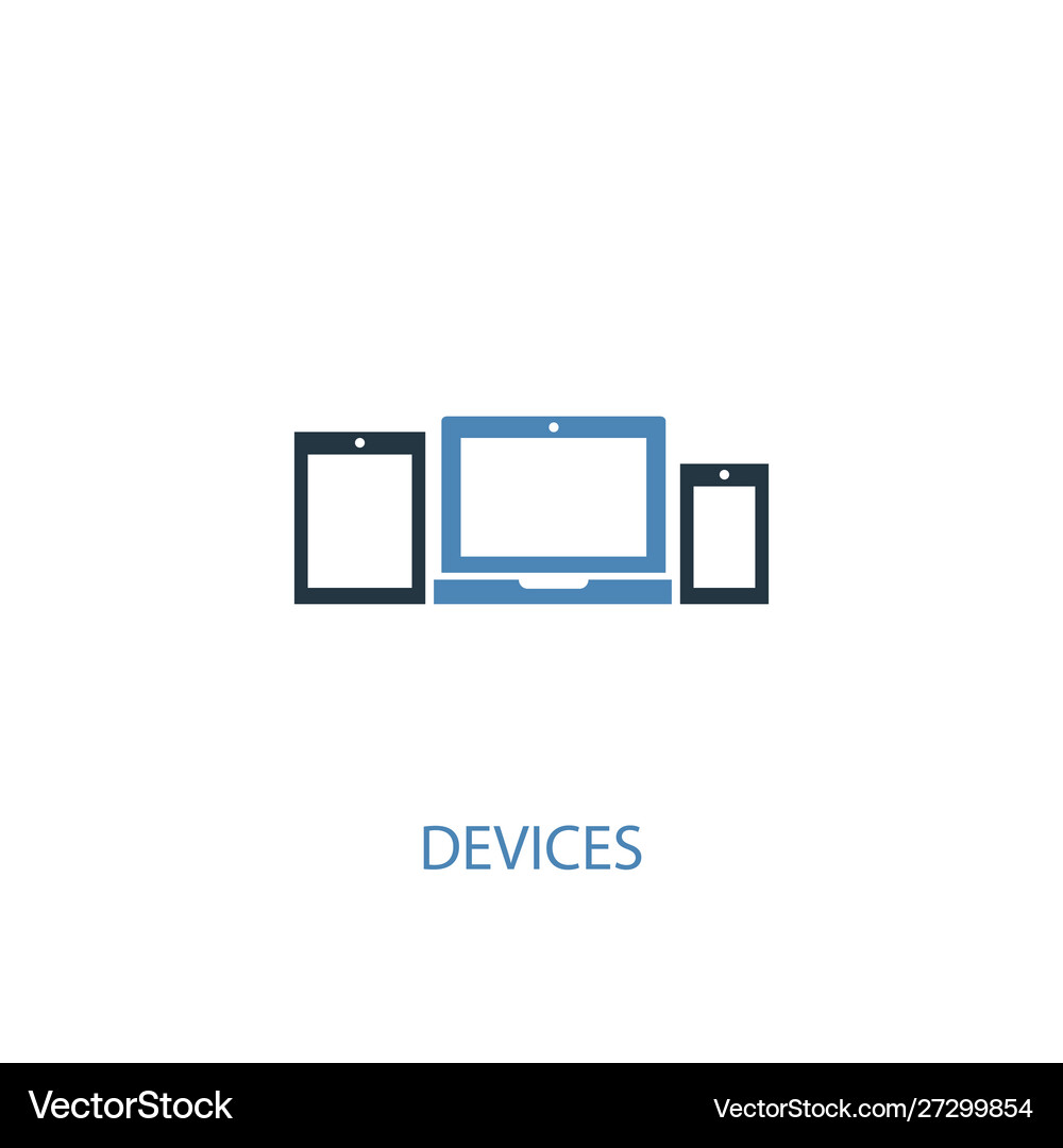 Devices concept 2 colored icon simple blue Vector Image