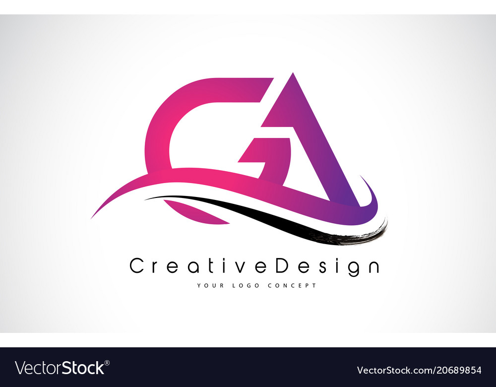 Ga g a letter logo design creative icon modern