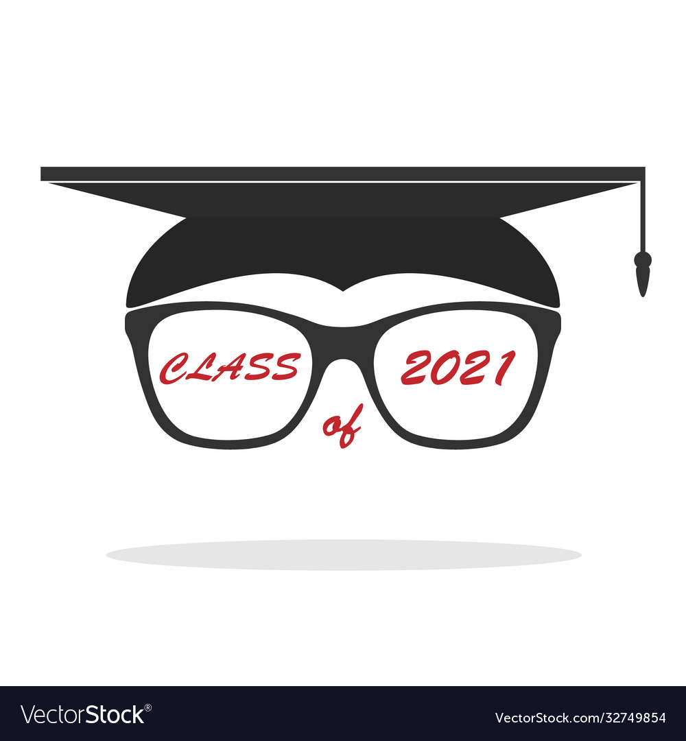 Graduates hat with a frame glasses