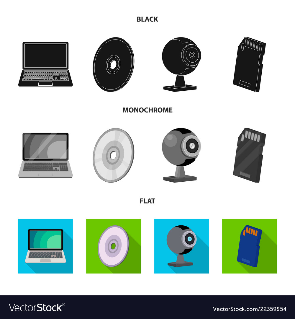 Isolated object of laptop and device icon vector image Isolated object of laptop and device icon