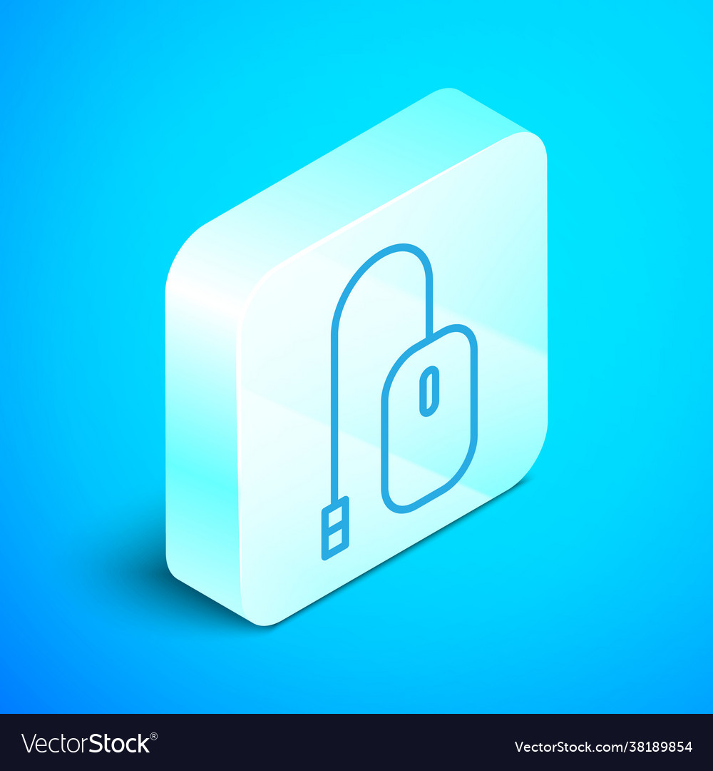 Isometric line computer mouse icon isolated