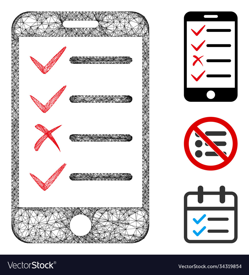 Mobile tasks polygonal web mesh vector image Mobile tasks polygonal web mesh