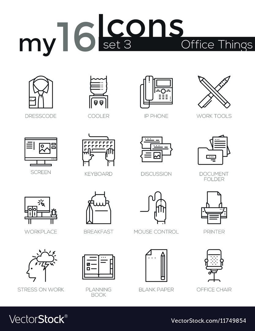 Modern thin line icons set of basic business Vector Image