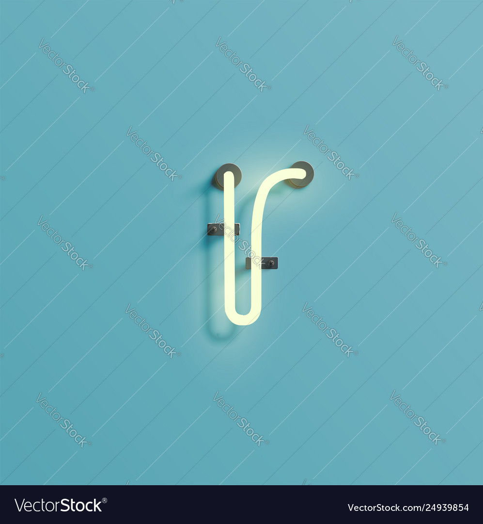 Realistic neon character from a fontset Vector Image Realistic neon character from a fontset