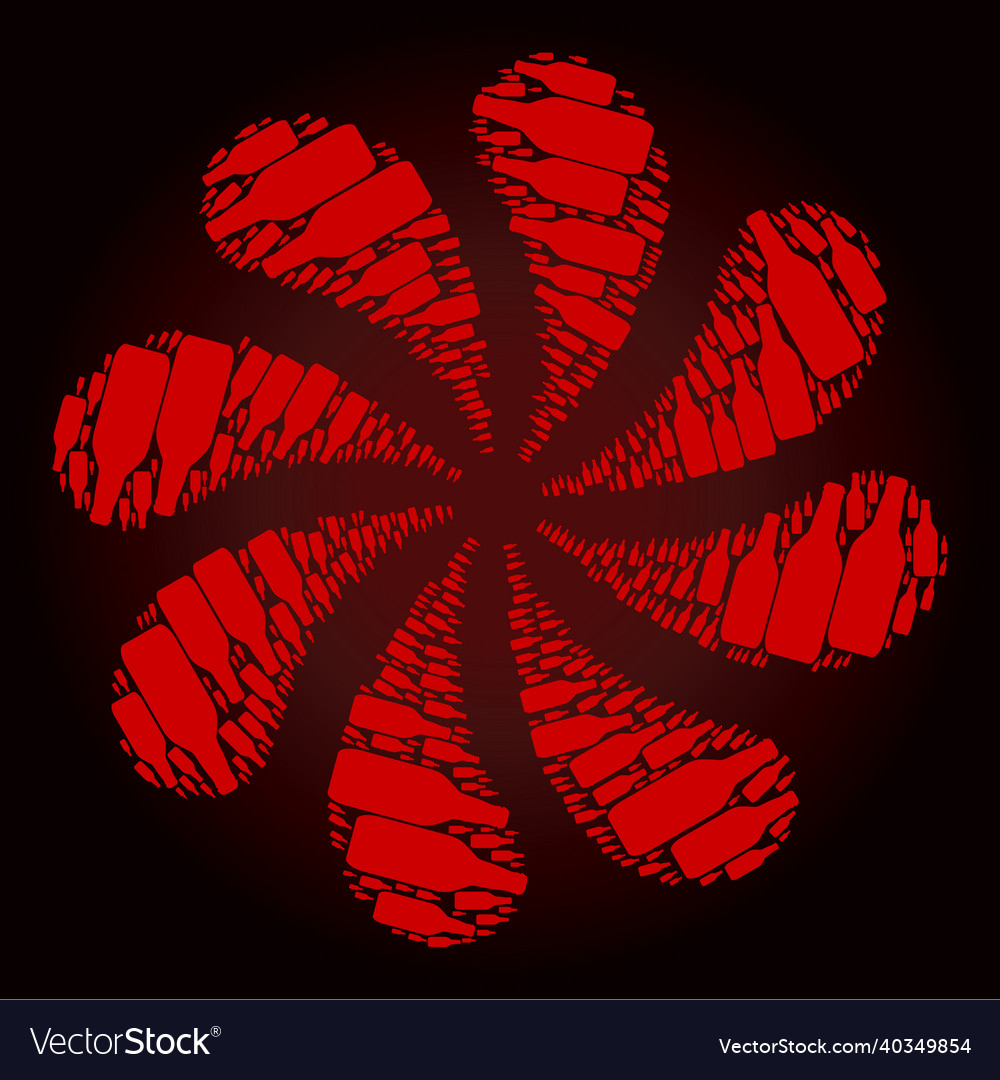 Red beer bottle icon curl stream vector image Red beer bottle icon curl stream