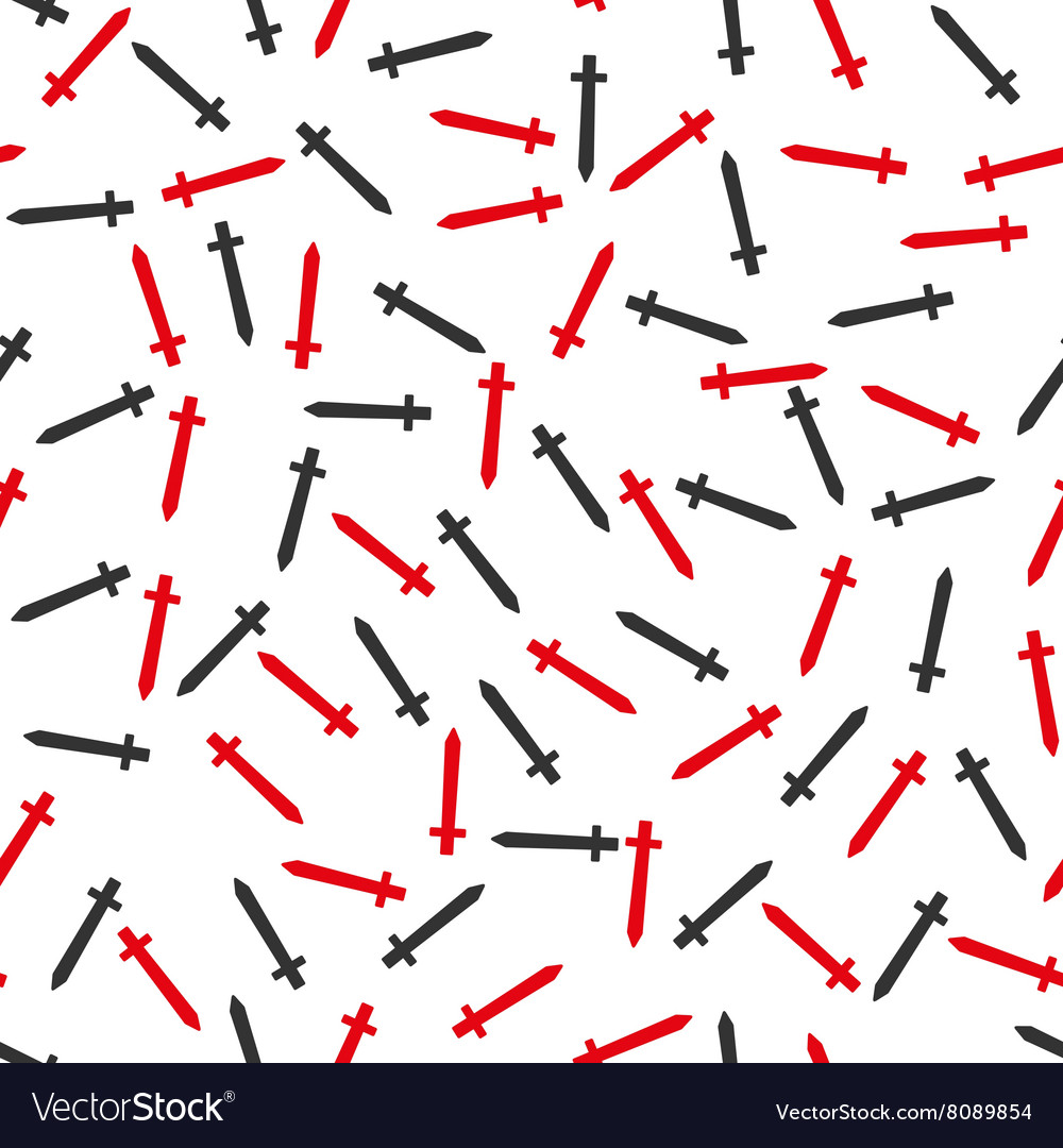 Symbolic sword flat seamless pattern