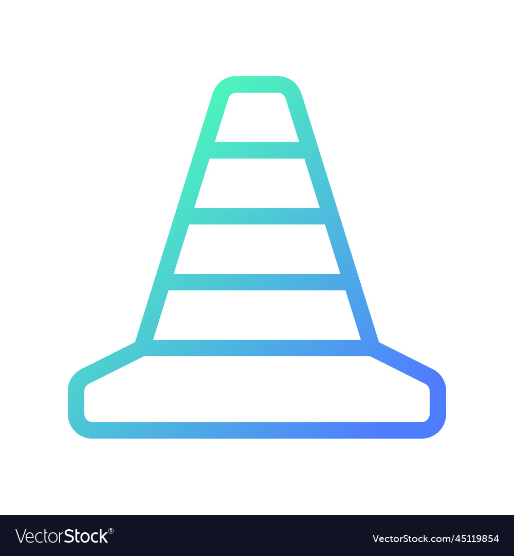Traffic cone pixel perfect gradient linear ui icon vector image Traffic cone pixel perfect gradient linear ui icon