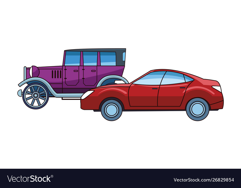 Vintage and classic cars vehicles Royalty Free Vector Image