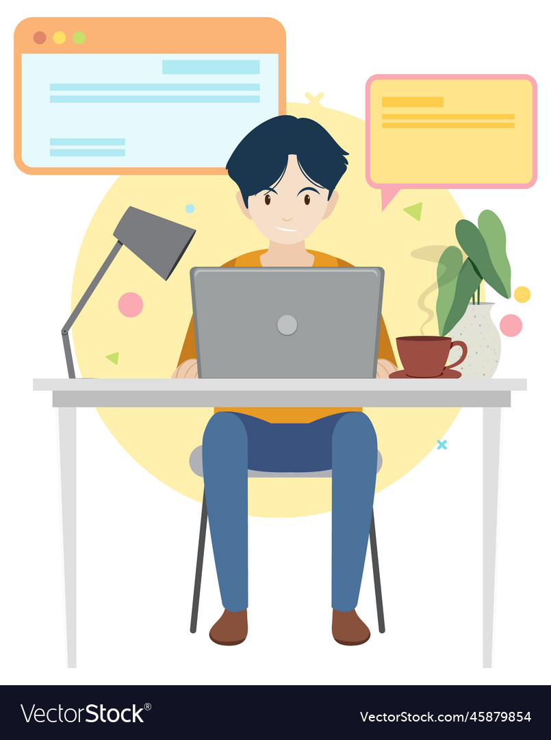 Working characters flat design for web banner vector image Working characters flat design for web banner