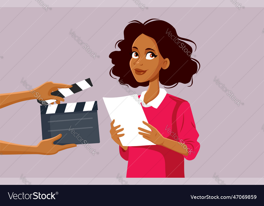 Actor Rehearsing The Lines On Set Cartoon Vector Image actor-rehearsing-the-lines-on-set-cartoon-vector-image