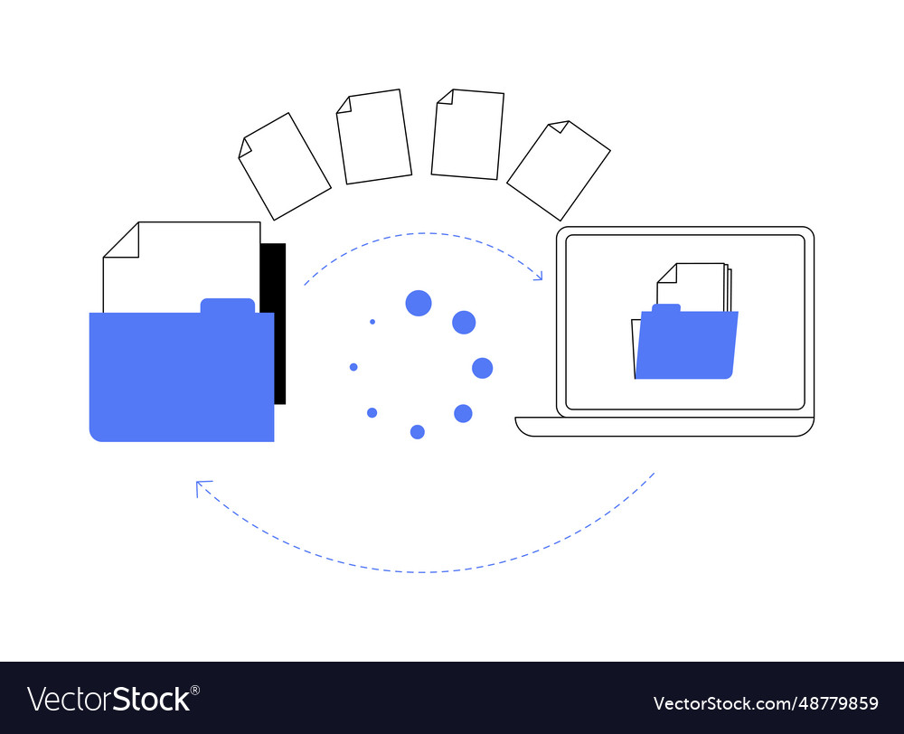 Automated data transfer abstract concept vector image Automated data transfer abstract concept
