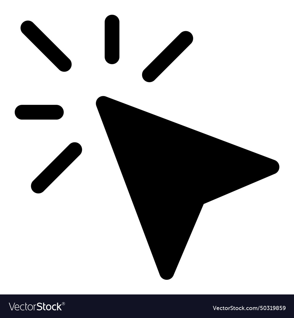 Cursor pointer flat icon isolated on white vector image Cursor pointer flat icon isolated on white