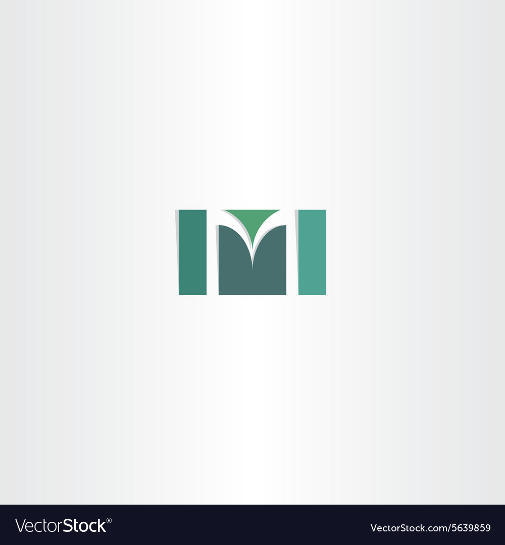 Dark green letter m logo symbol