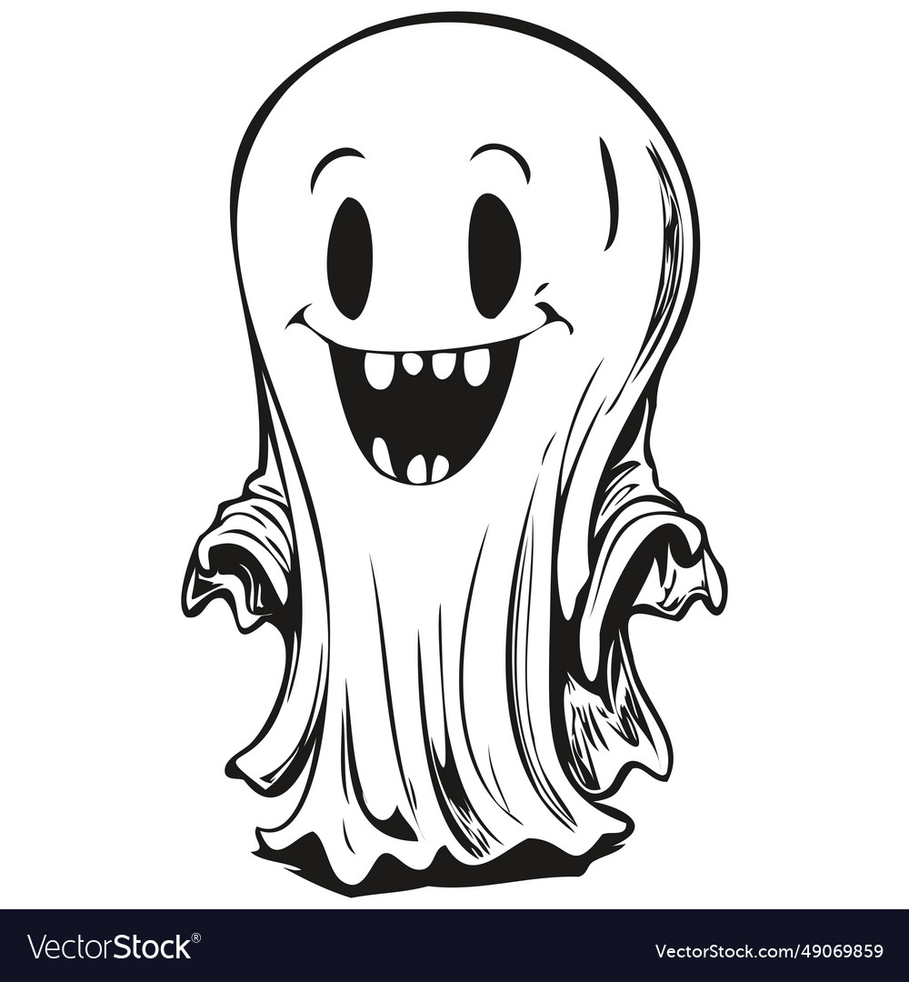 Ghostly entity in hand-drawn style Royalty Free Vector Image