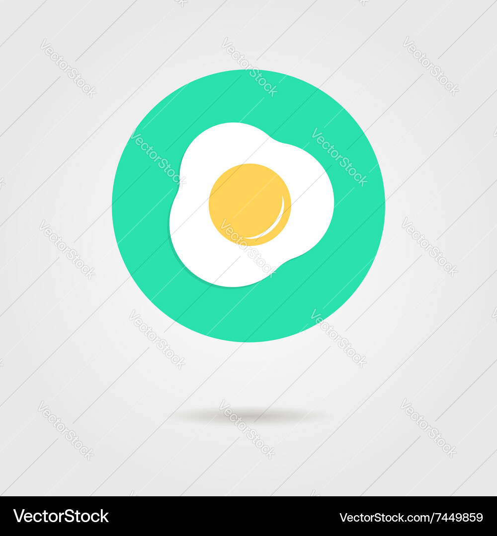 Green scrambled eggs icon with shadow Royalty Free Vector