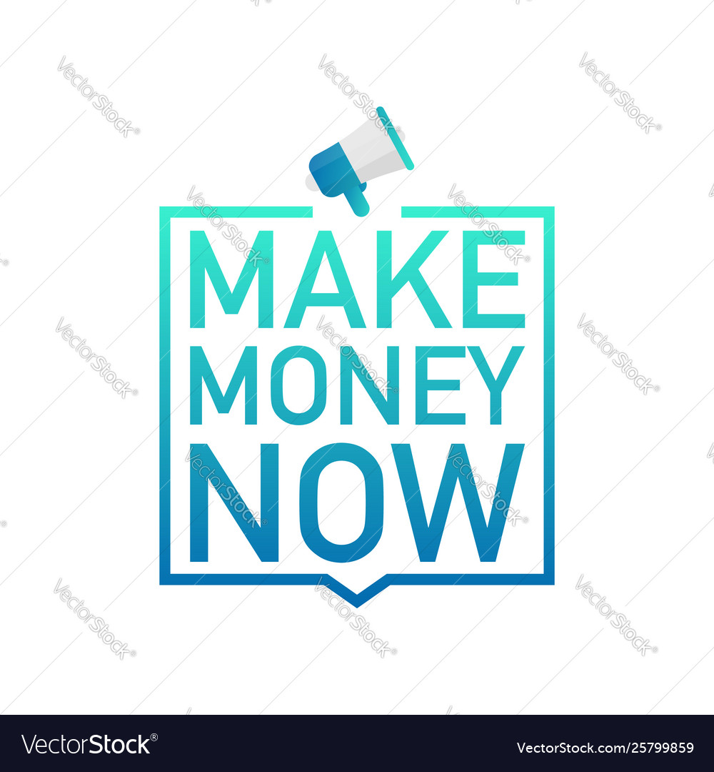 Hand holding megaphone - make money now