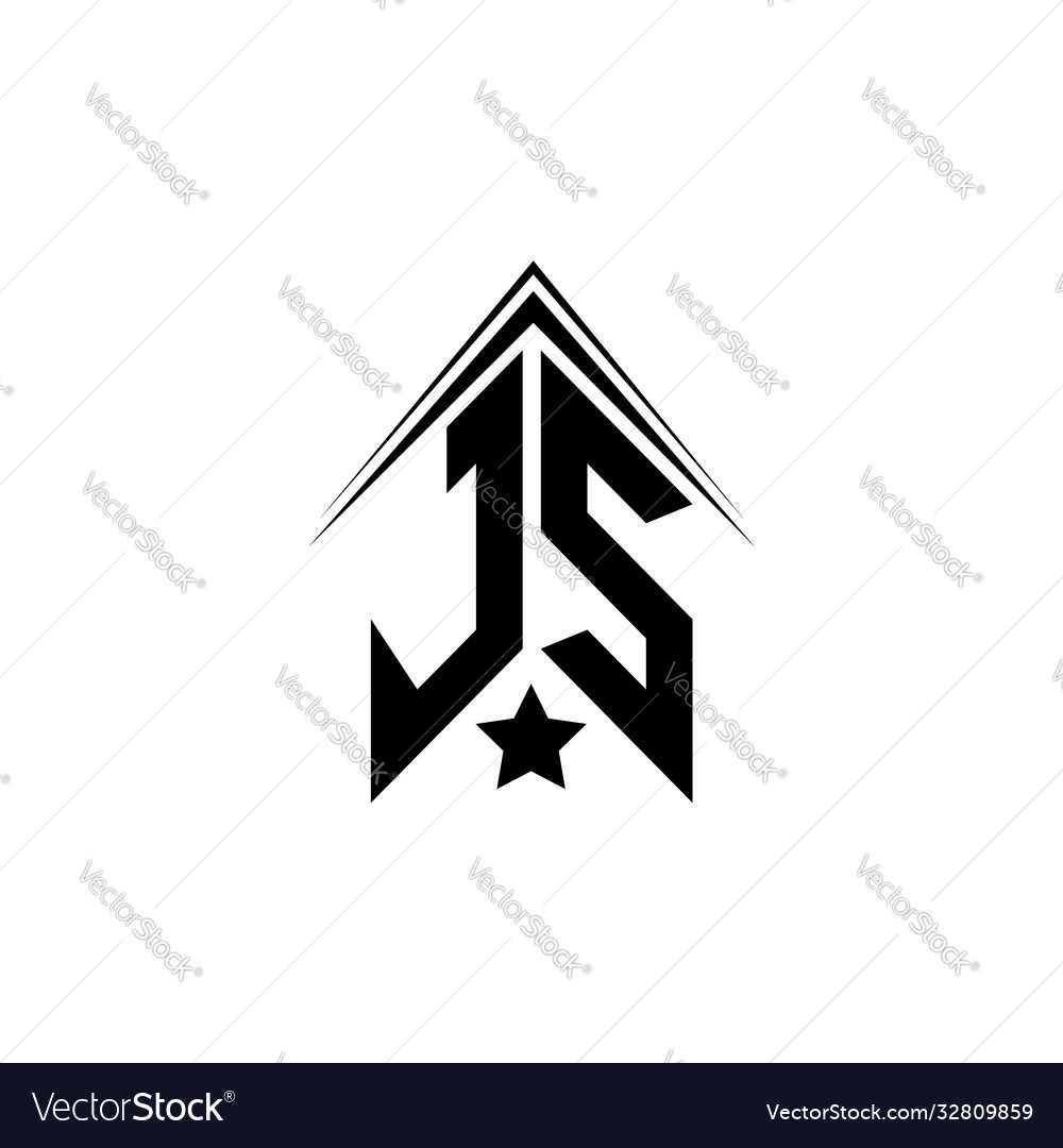Initial js logo design with shape style Vector Image Initial js logo design with shape style
