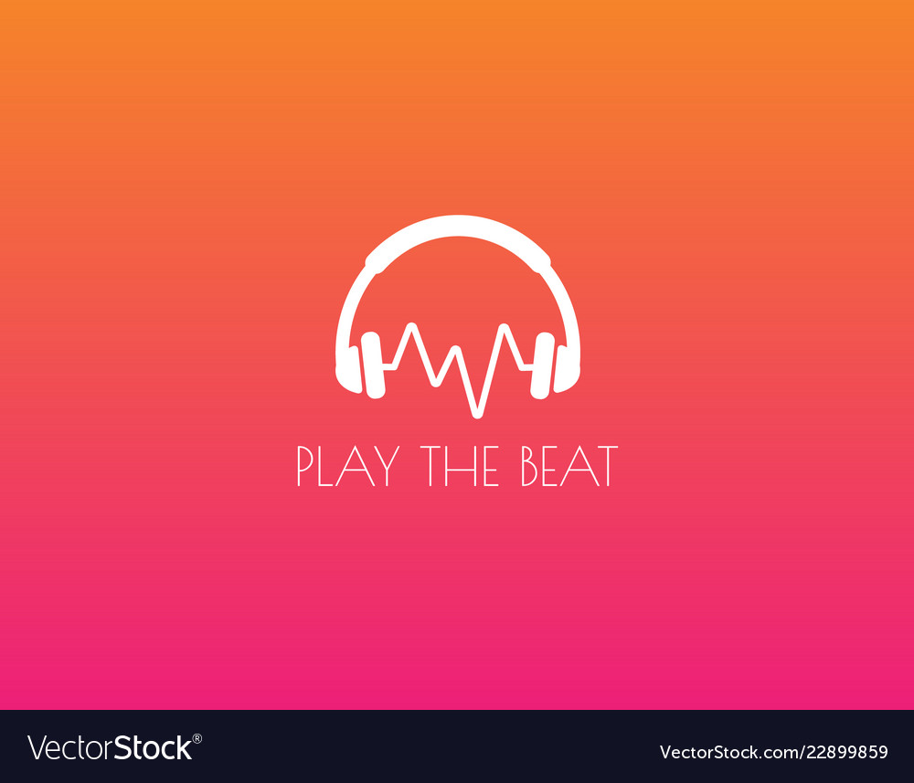 Play the beat logo Royalty Free Vector Image - VectorStock