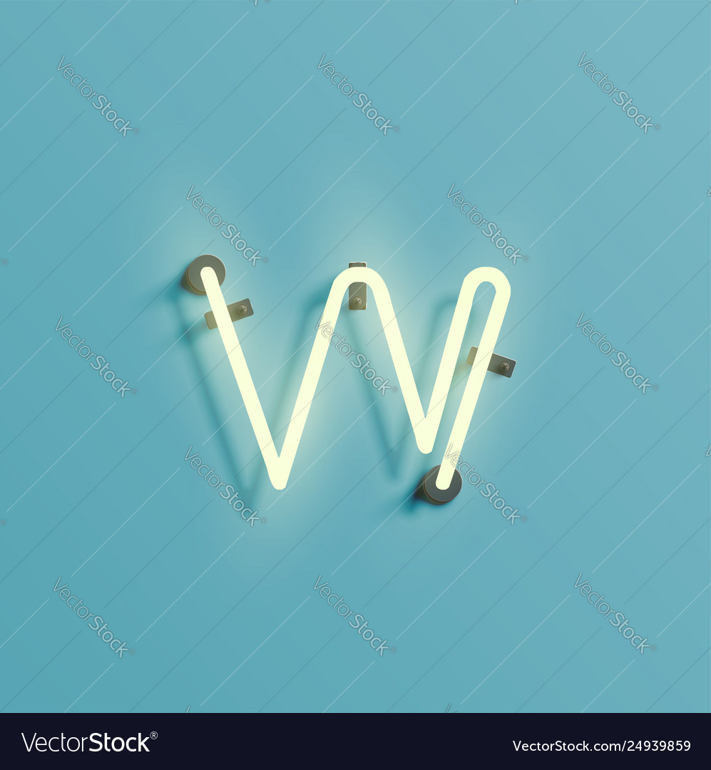 Realistic neon character from a fontset