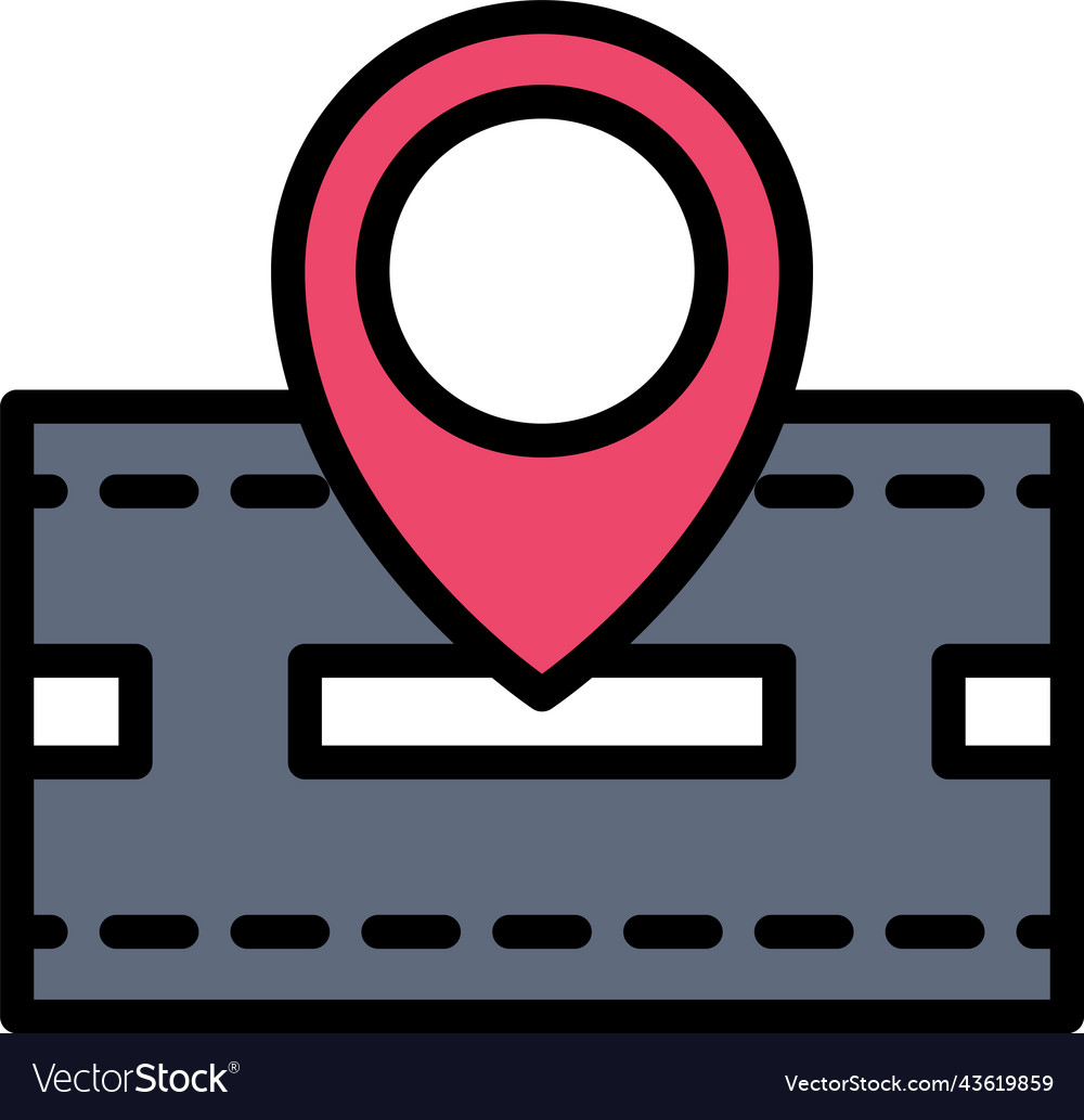 Road pin icon location map and navigation