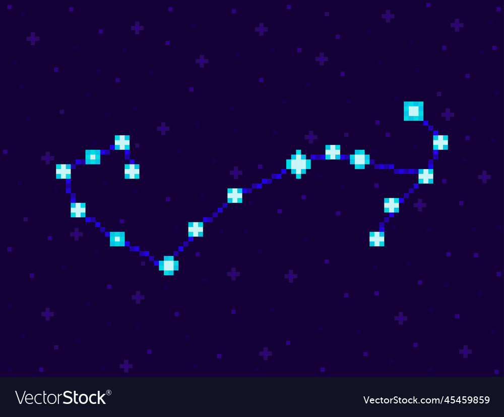 Scorpius constellation in pixel art style 8-bit