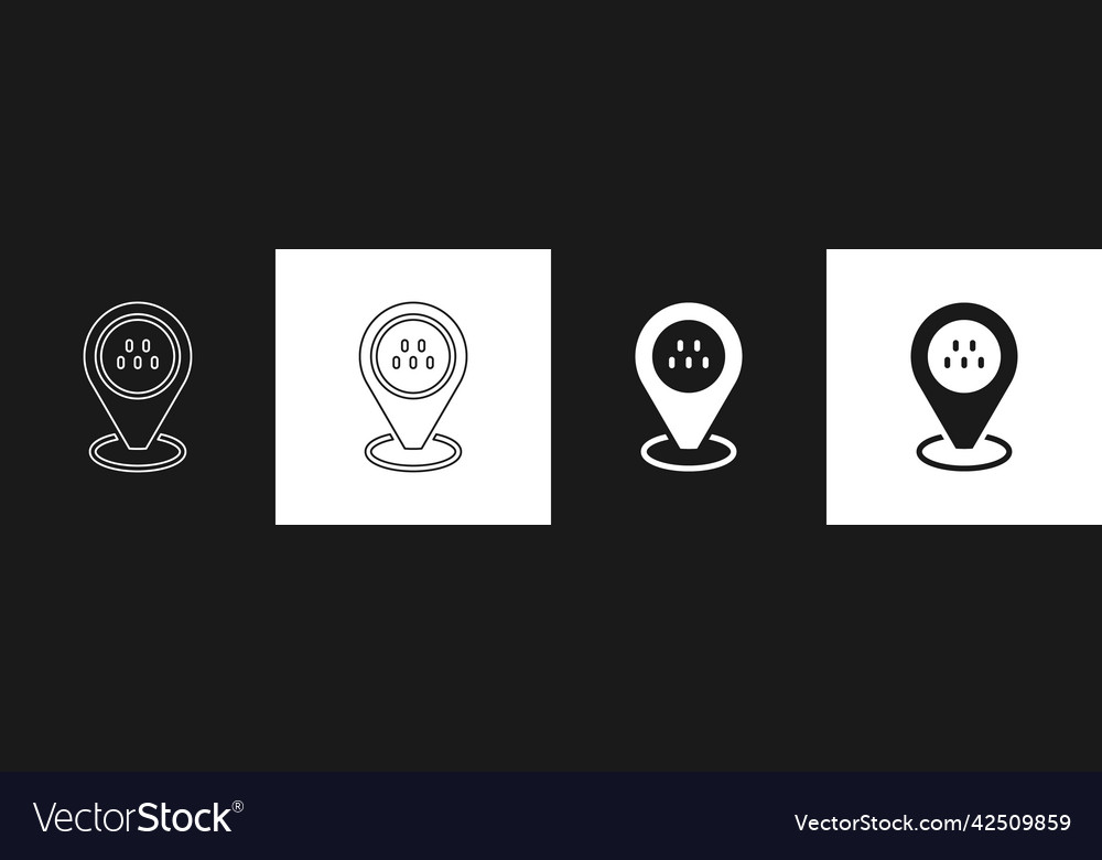Set map pointer with taxi car icon isolated vector image Set map pointer with taxi car icon isolated