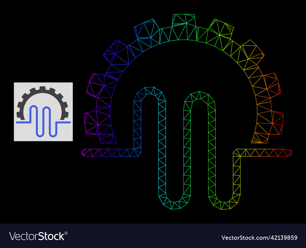 Spectrum gradient polygonal network pipe service vector image Spectrum gradient polygonal network pipe service