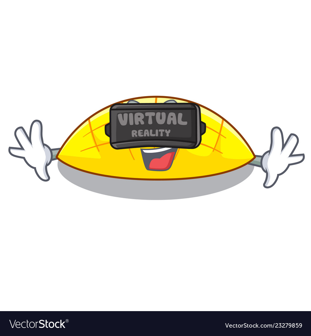 Virtual reality slice mang on the character shape vector image Virtual reality slice mang on the character shape