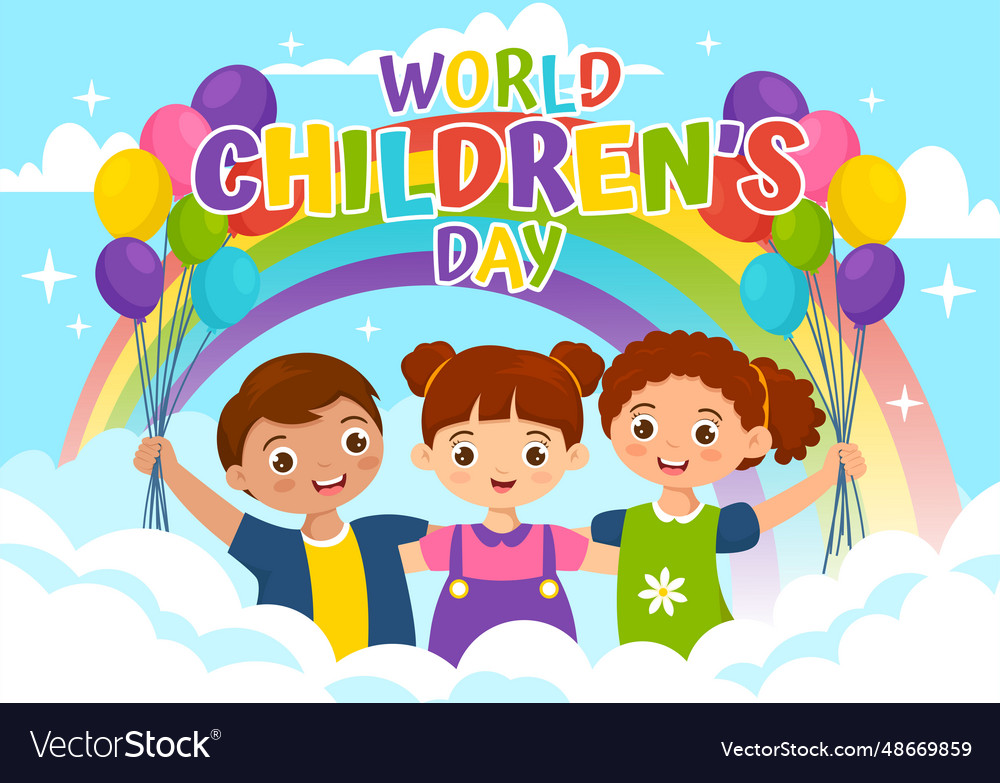 World children day on 20 november with kids Vector Image