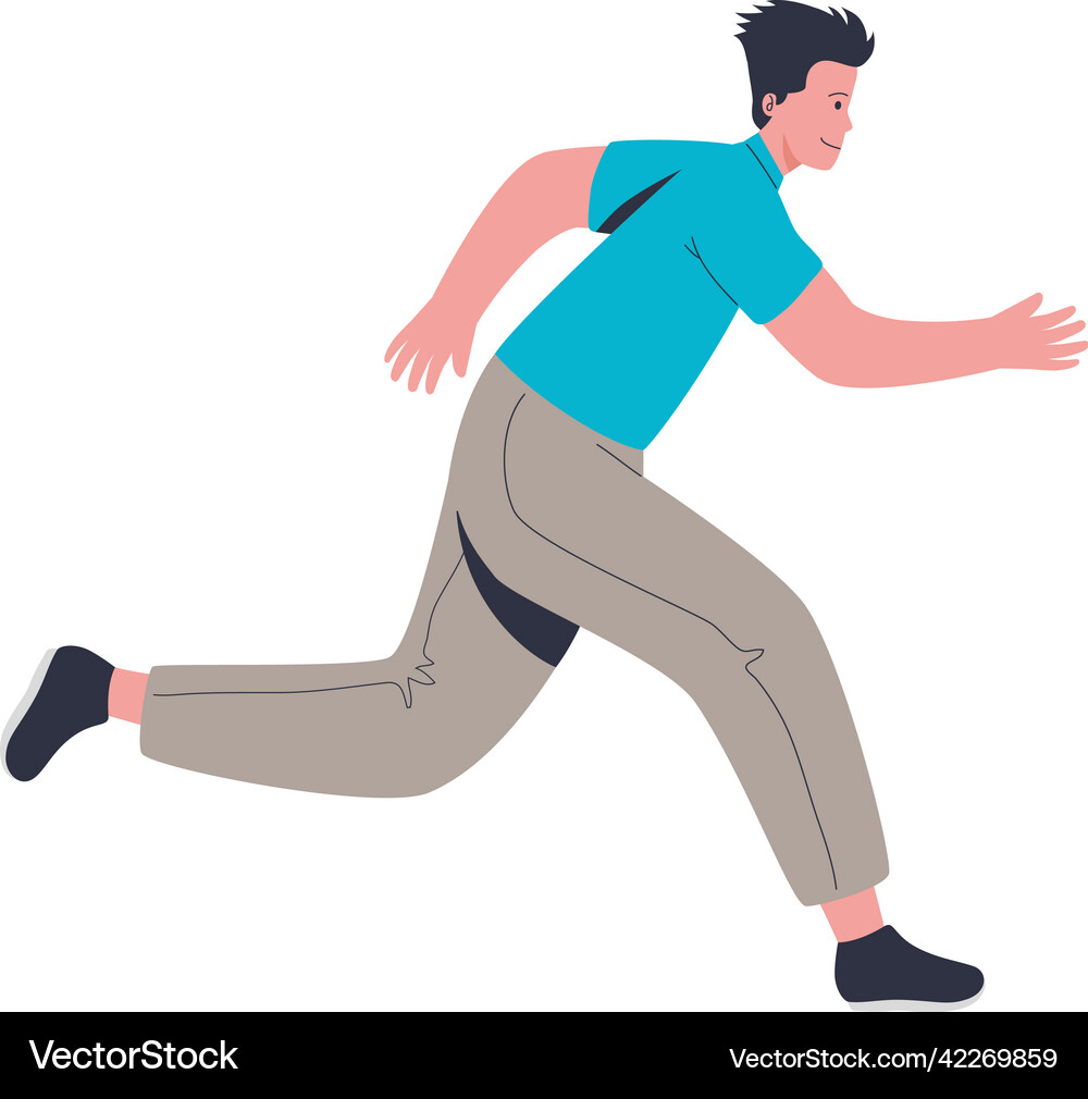 Young Man Running Royalty Free Vector Image Vectorstock