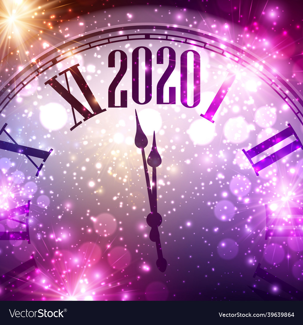 2020 new year square background with clock vector image 2020 new year square background with clock