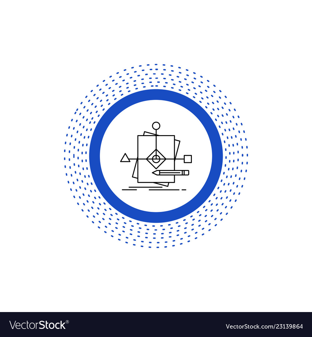 Algorithm business foretelling pattern plan line vector image Algorithm business foretelling pattern plan line