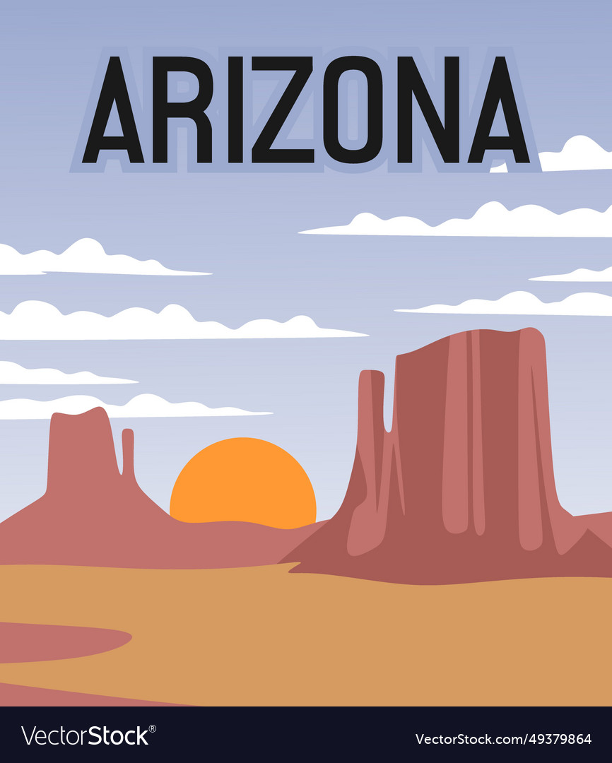 Arizona state united states of america Royalty Free Vector